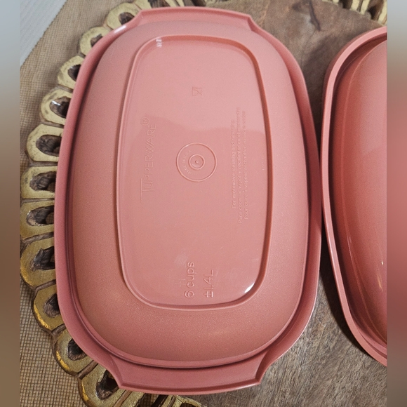 Tupperware Microwave Steamer Serving Bowl 3 Piece Dusty Rose Pink 1273-3 Vintage - Picture 12 of 14